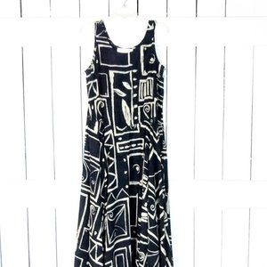 Jones New York tribal print sheer maxi dress